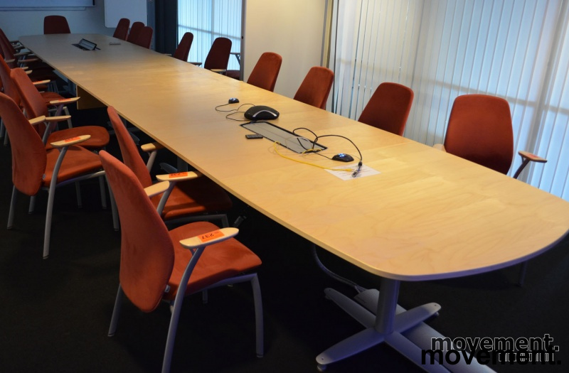 T-serie møtebord 760x120cm Bjerk - 1 / 5