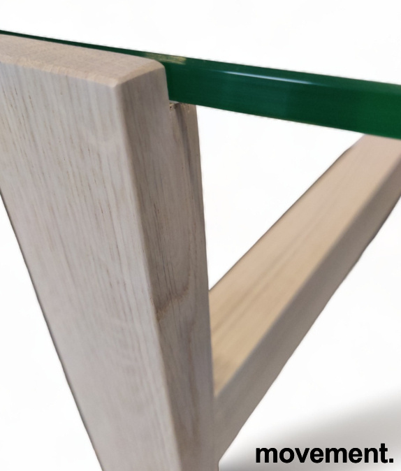 Loungebord i glass/eik  Ø100 Klart - 3 / 4