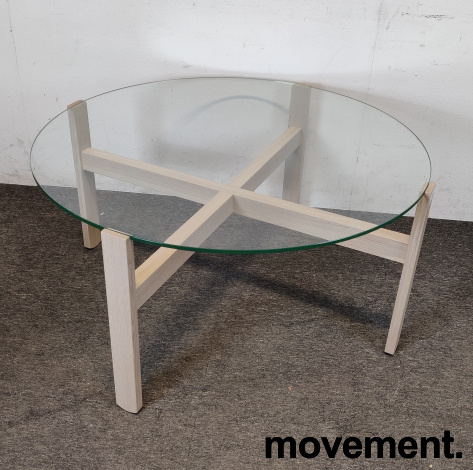 Loungebord i glass/eik  Ø100 Klart - 4 / 4