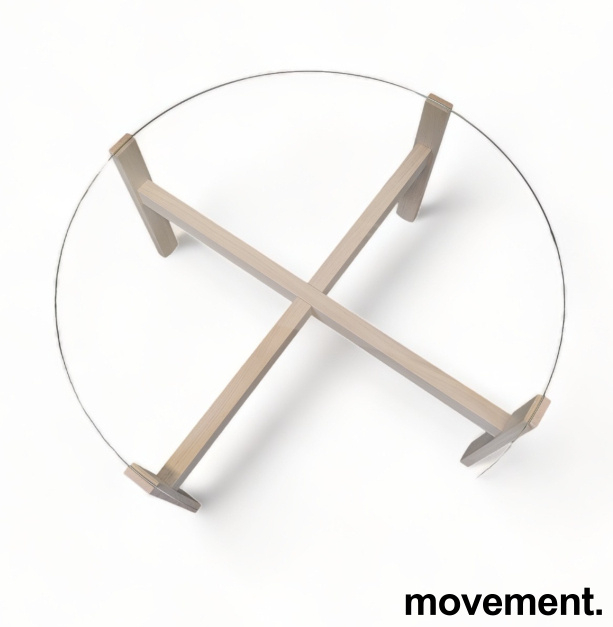 Loungebord i glass/eik  Ø100 Klart