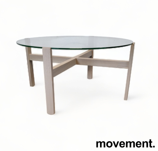 Loungebord i glass/eik  Ø100 Klart
