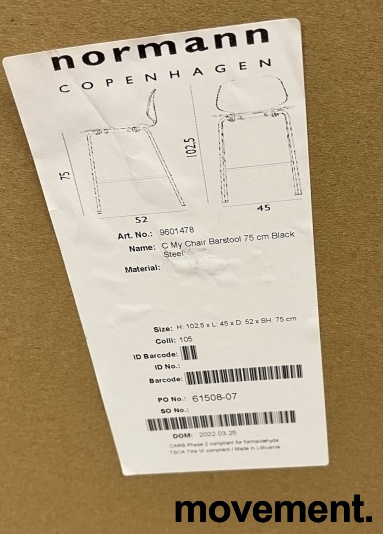 My Chair barstol 75cm Sete i - 3 / 3