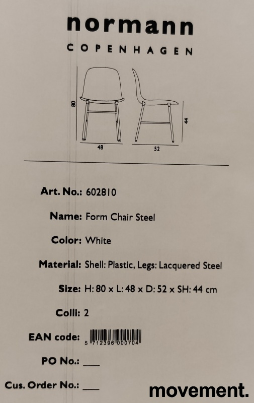 Form Chair metal Hvit, Ubrukt - 5 / 5