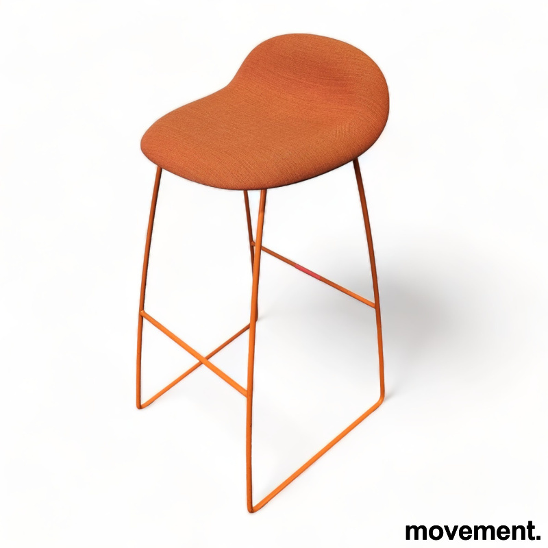 3D barstol høy Orange stoff - 1 / 3