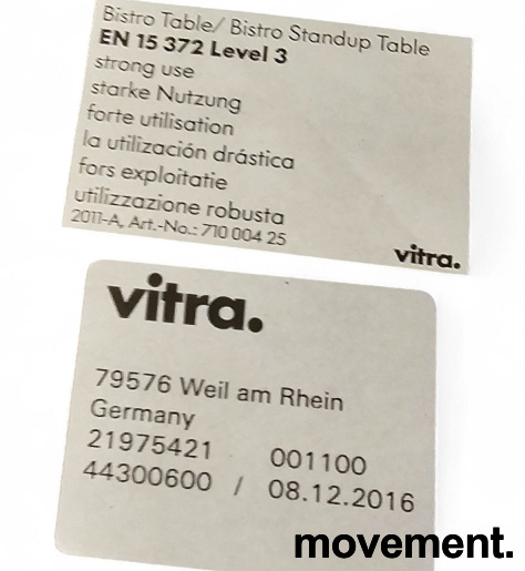 Bistro 80x64cm HVit laminat sort - 4 / 4