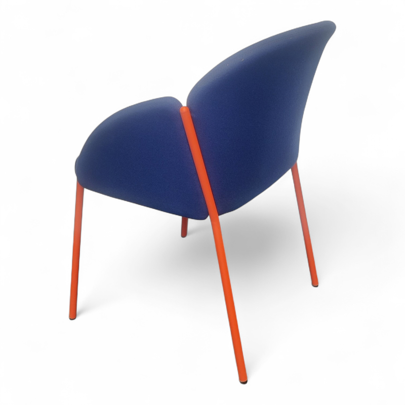 Andrea Blått stoff ben rødorange-