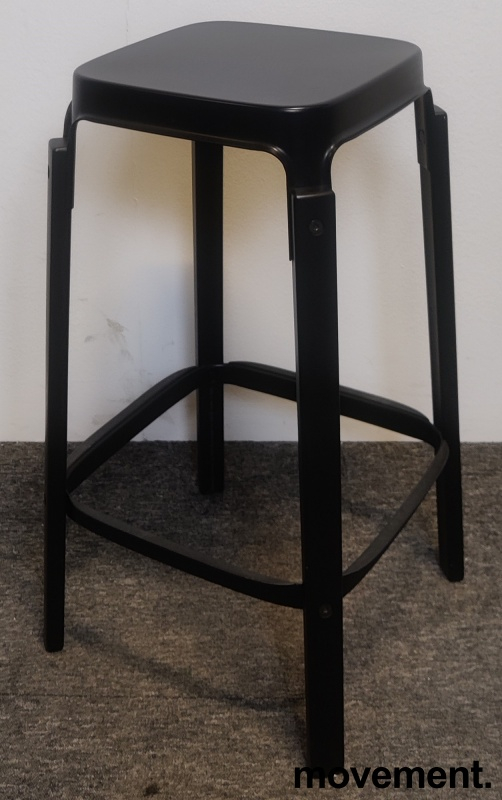 Steelwood Stool 68cm Sortlakkert