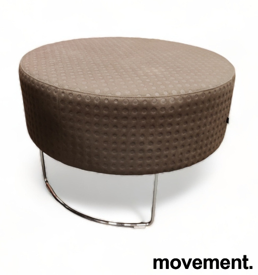 Pivot puff Ø=68cm Brunt stoff, ben - 1 / 2