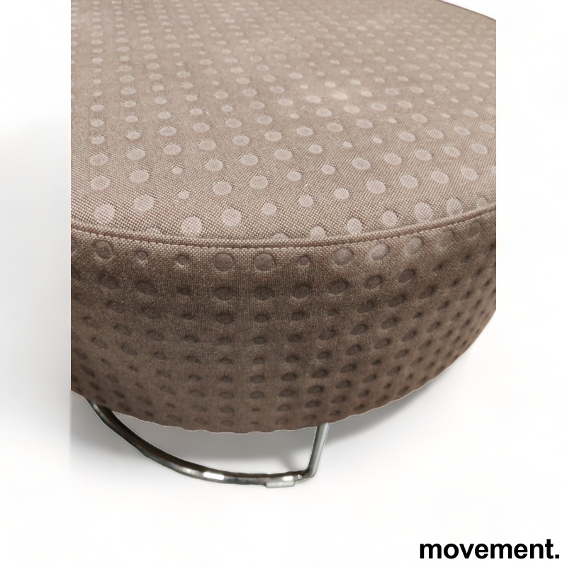 Pivot puff Ø=68cm Brunt stoff, ben