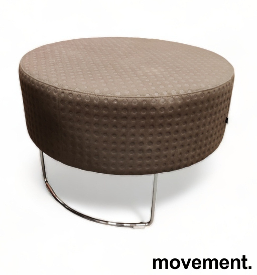 Pivot puff Ø=68cm Brunt stoff, ben