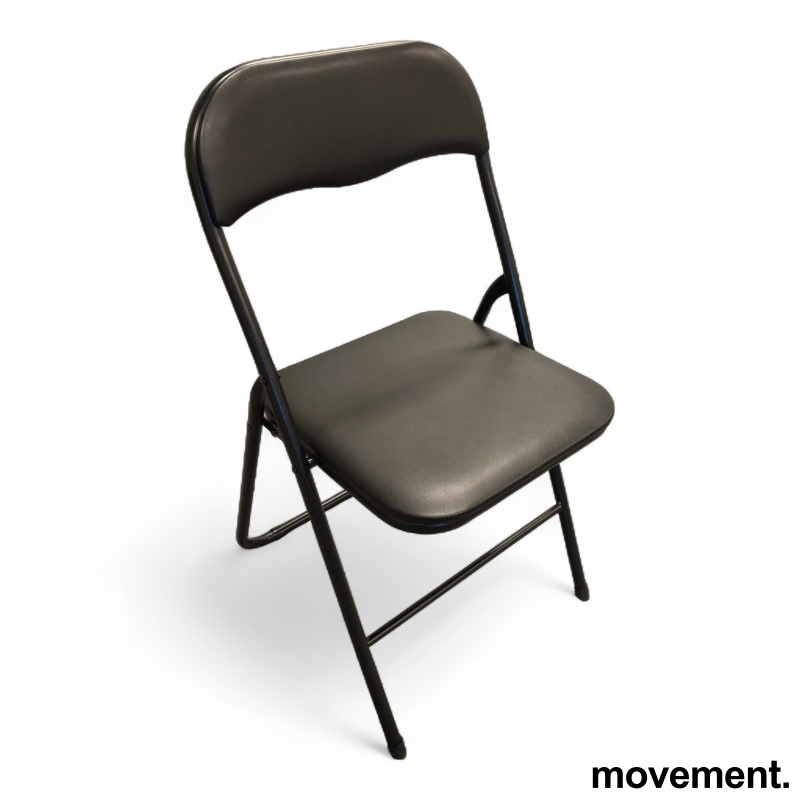 Viuf klappstol Sort kunstskinn, - 1 / 2