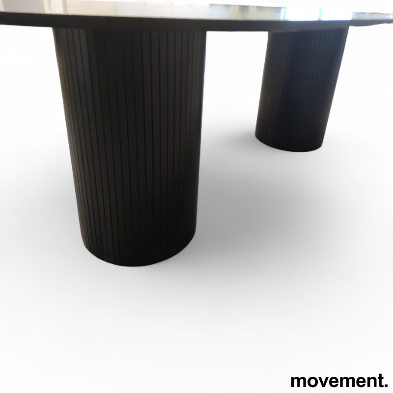 Ovalt bord 220x100cm Sortlakkert - 2 / 2