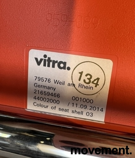 Eames Plastic Side Chair DSS Rød, - 3 / 3