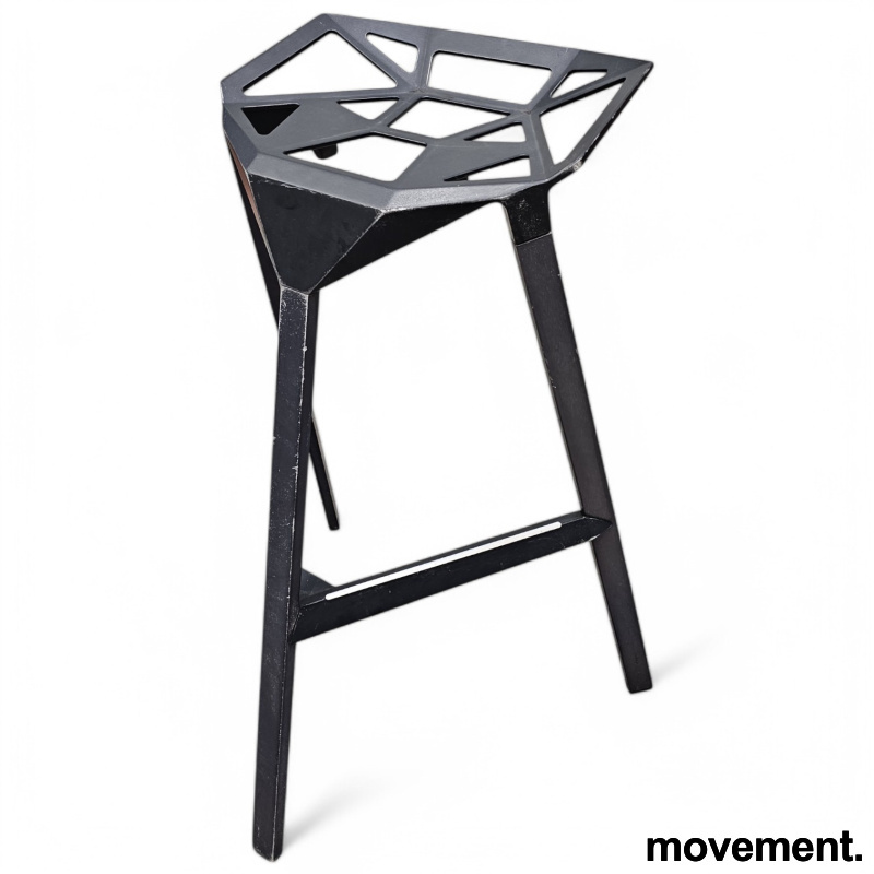 Stool one barstol 77cm Sort, Pent - 1 / 3