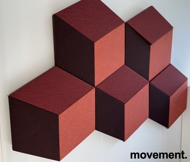 Fazett lydabsorbent 70x40cm Vinrød - 3 / 3