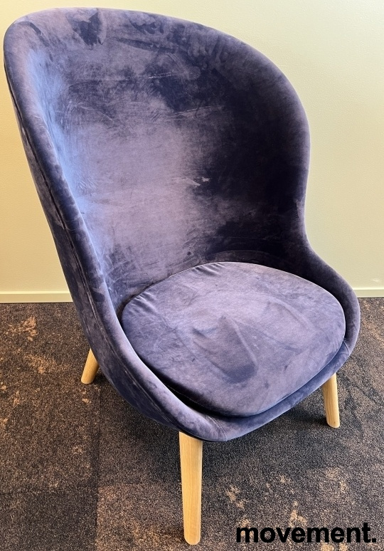 Hyg High Lounge Chair Oak Blålilla - 1 / 2