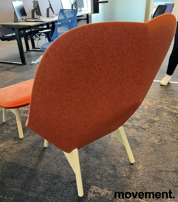 Uchiwa med puff Rødorange stoff - 3 / 3