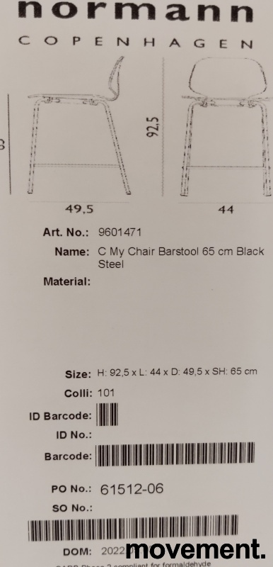 My Chair barstol 65cm Dusty green, - 5 / 5