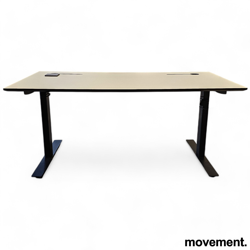 Hevsenk 160x80cm Hvit laminat, sort - 1 / 3