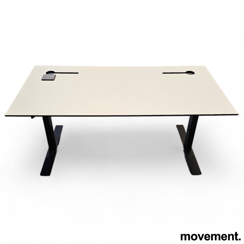 Hevsenk 160x80cm Hvit laminat, sort - 3 / 3