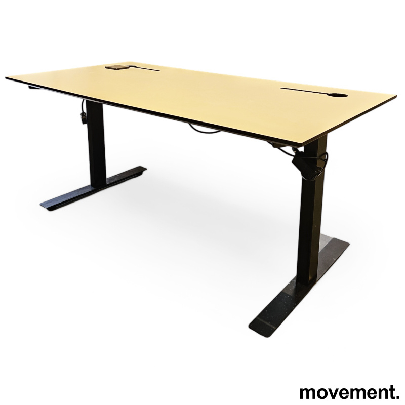 Hevsenk 160x80cm Hvit laminat, sort