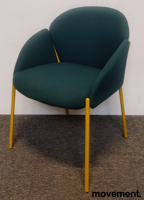 Andrea Grønt stoff, gul-lakkerte - 1 / 3