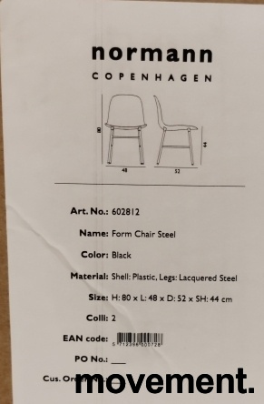 Form Chair metal Sort, Ubrukt - 5 / 5