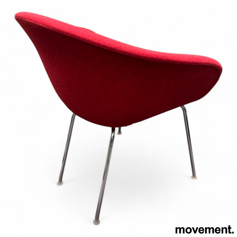 Duna 02 Rødt stoff, krom ben, Pent - 2 / 2