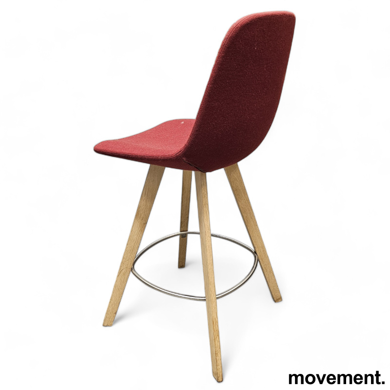 Eyes barstol  Rødt stoff med gule