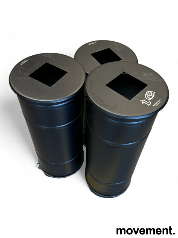 Brooklyn bin 3 bøtter Sort, Pent - 3 / 3