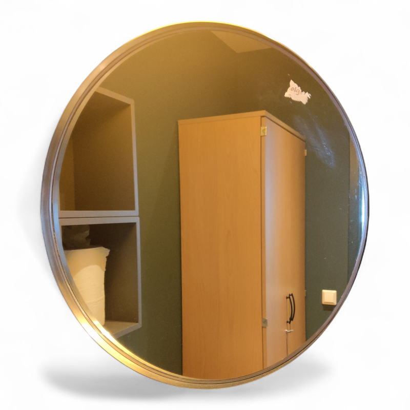 Speil Ø70 Børstet stål, Pent brukt