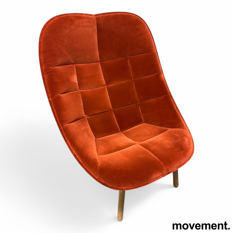 Uchiwa quilted Rustrød velour, ben - 1 / 4