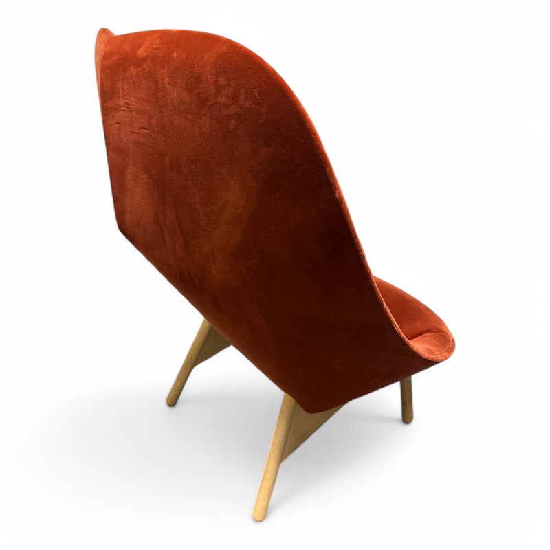 Uchiwa quilted Rustrød velour, ben