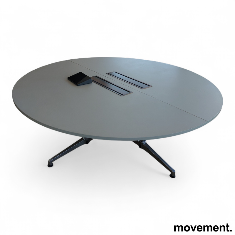 Møtebord Ø=210cm Varmgrå linoleum, - 1 / 4