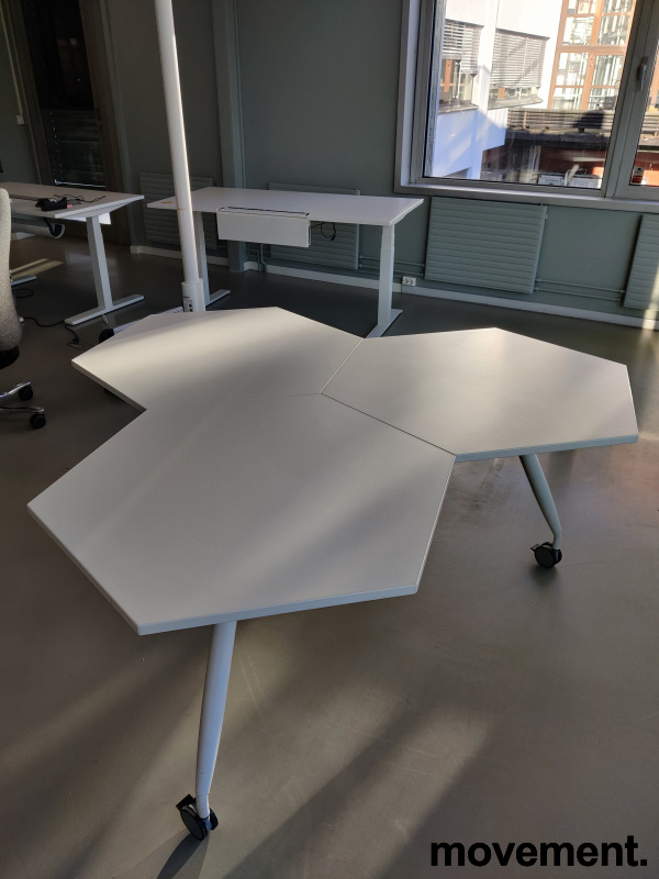 Trixagon bord på hjul Hvit laminat, - 3 / 3