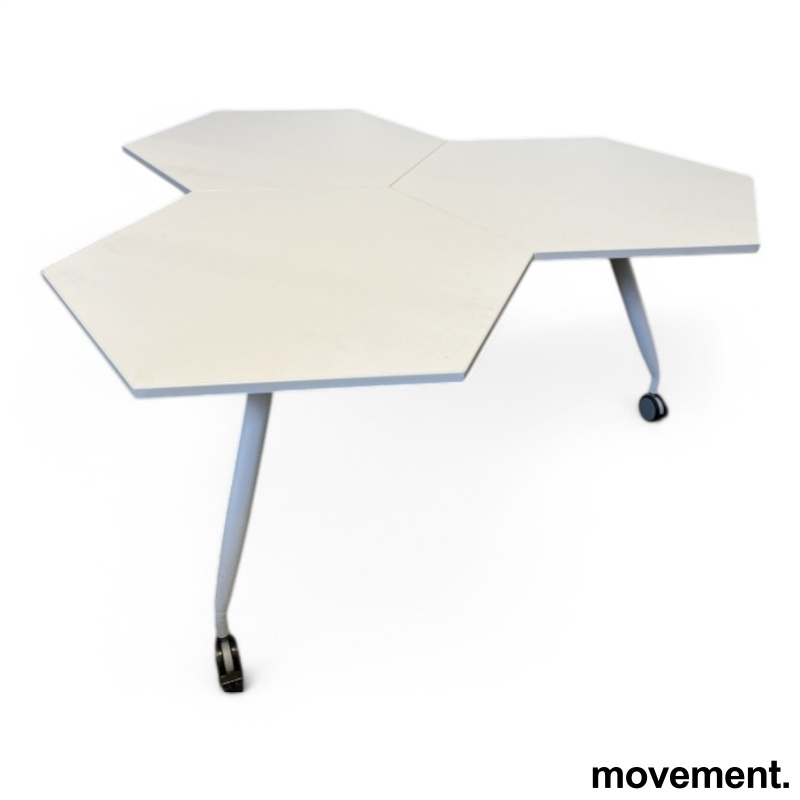 Trixagon bord på hjul Hvit laminat,