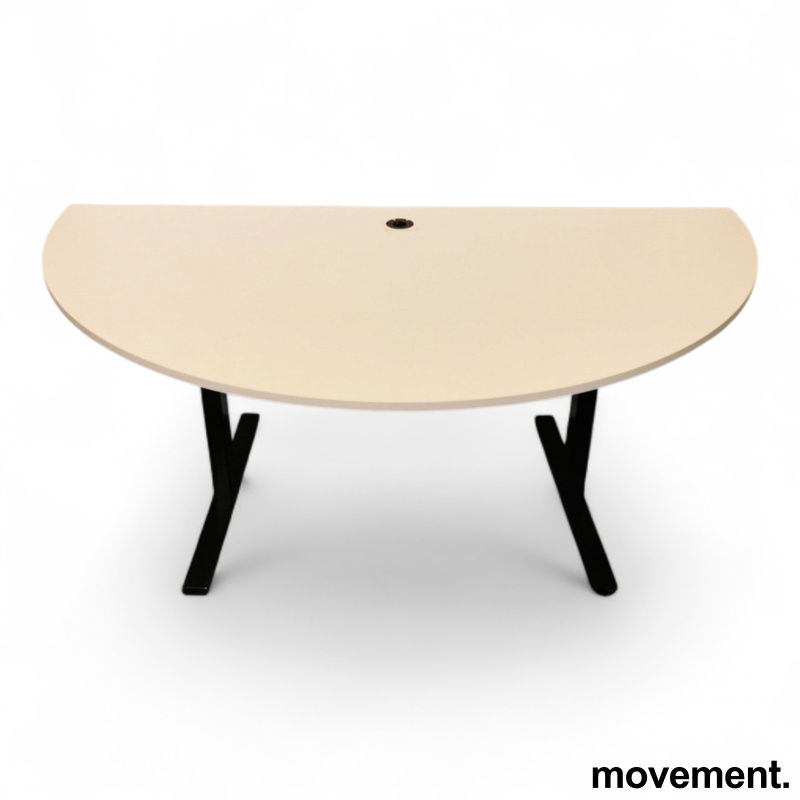 Halvmåne møtebord 200x100cm Hvit