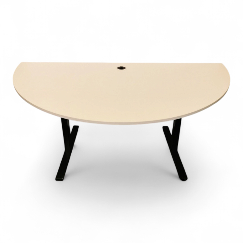 Halvmåne møtebord 200x100cm Hvit