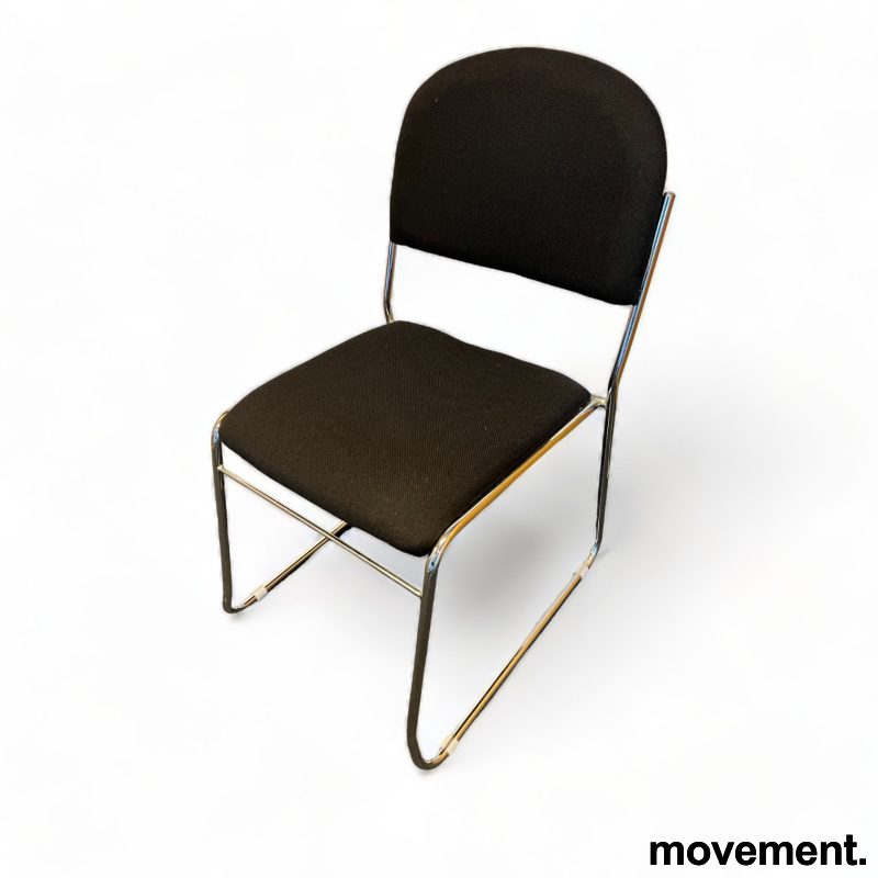 Vesta stablestol Sort stoff, krom - 1 / 2