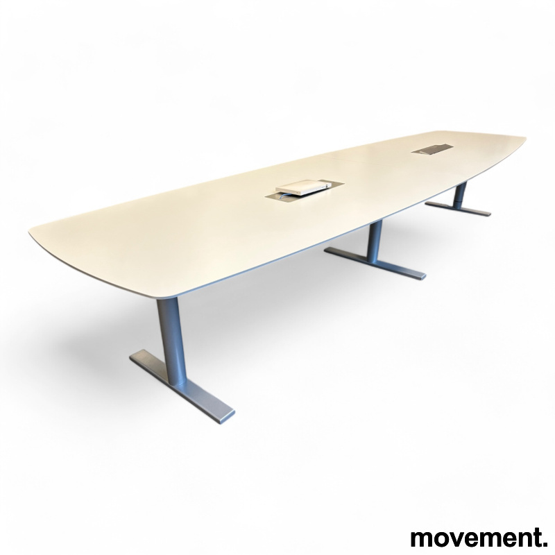 Møtebord 420x113cm Hvit laminat, - 1 / 3