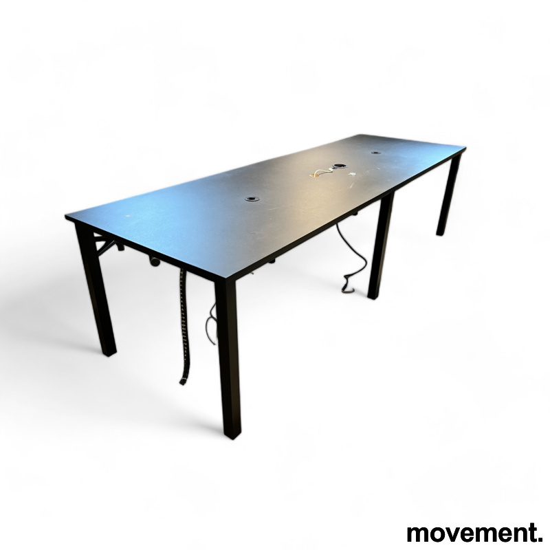 Møtebord 275x90cm Sort linoleum, - 1 / 2