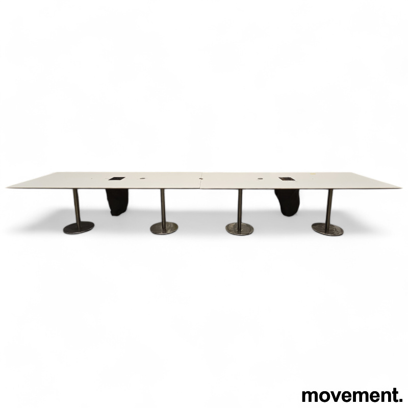 Møtebord 460x100cm Hvit laminat, - 1 / 2