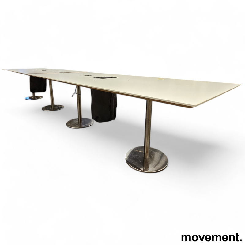 Møtebord 460x100cm Hvit laminat,