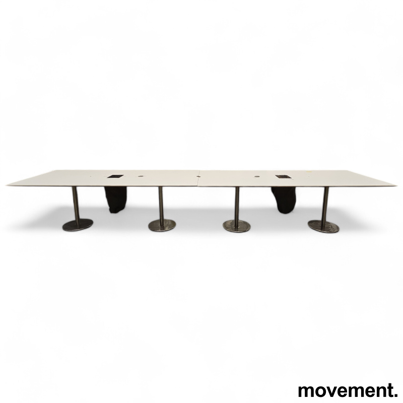 Møtebord 460x100cm Hvit laminat,