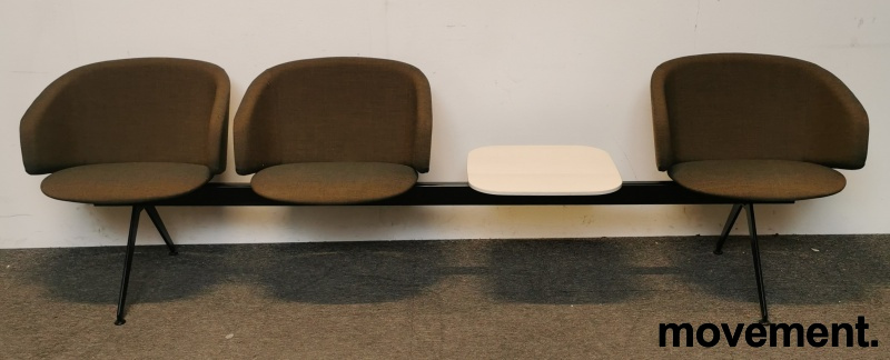 Sola sittebenk 3 seter + bord Brunt - 1 / 4