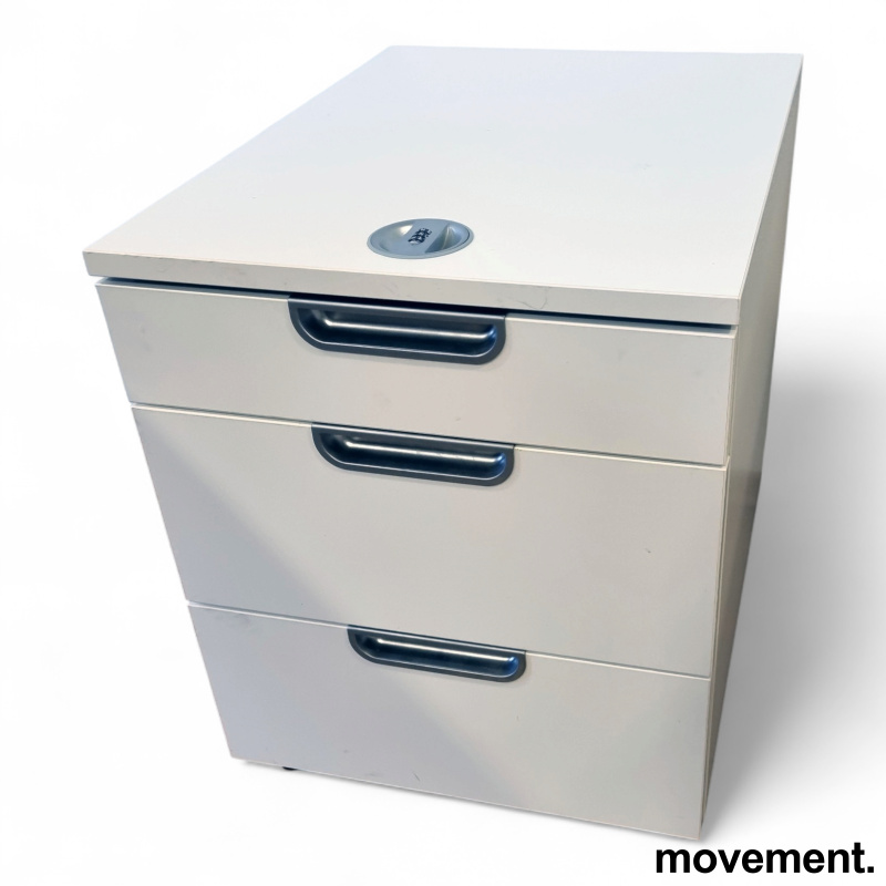 Galant skuffeseksjon 3skuffer Hvit, - 1 / 2