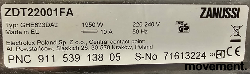 ZDT22001FA med møbelfront Hvit, - 4 / 4