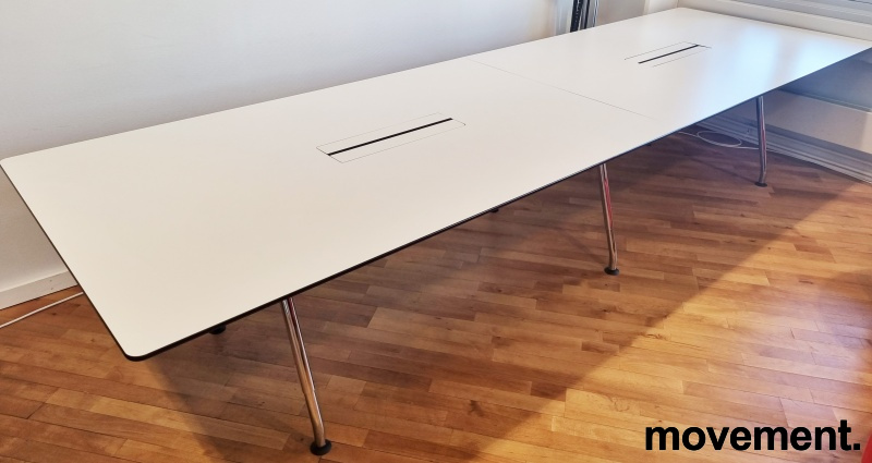 Møtebord 360x110cm Hvit laminat, - 1 / 5