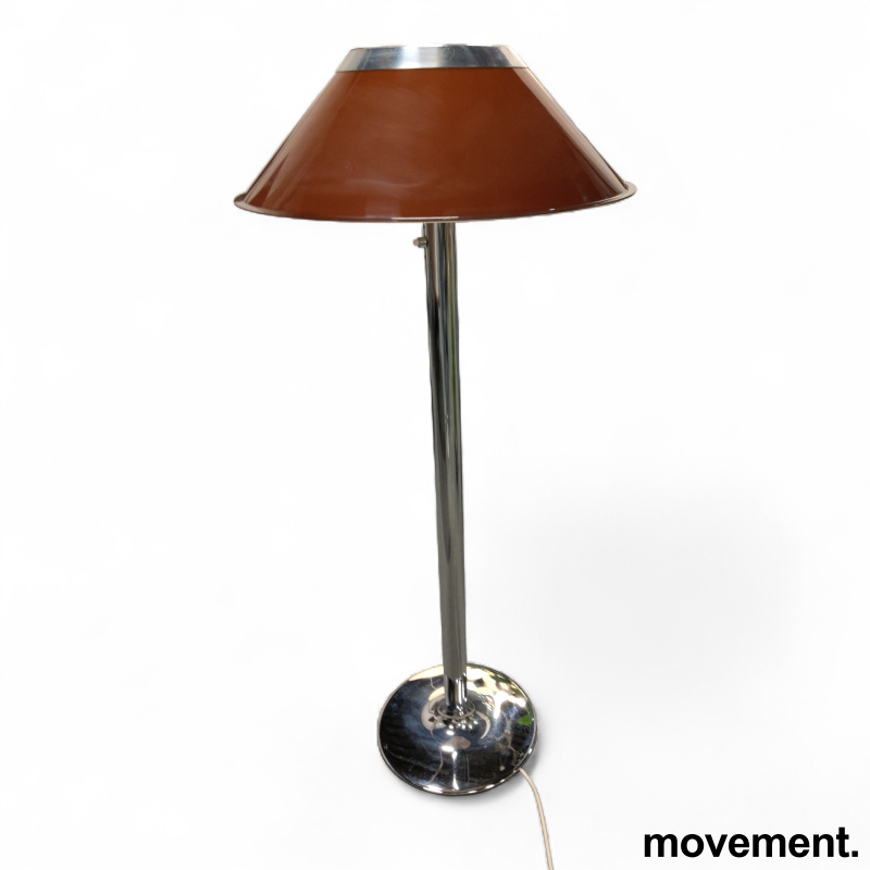 Mars gulvlampe Brun skjerm, krom - 1 / 2