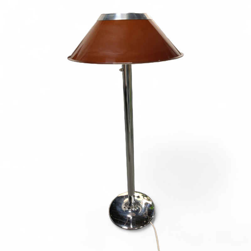 Mars gulvlampe Brun skjerm, krom